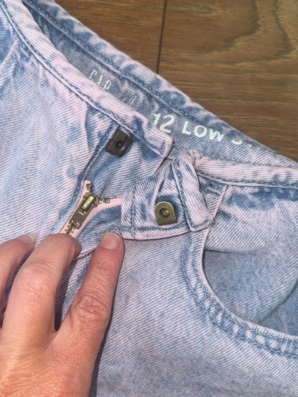 GAPkids Pink Acid Washed Loe Stride Wide-Leg Jeans